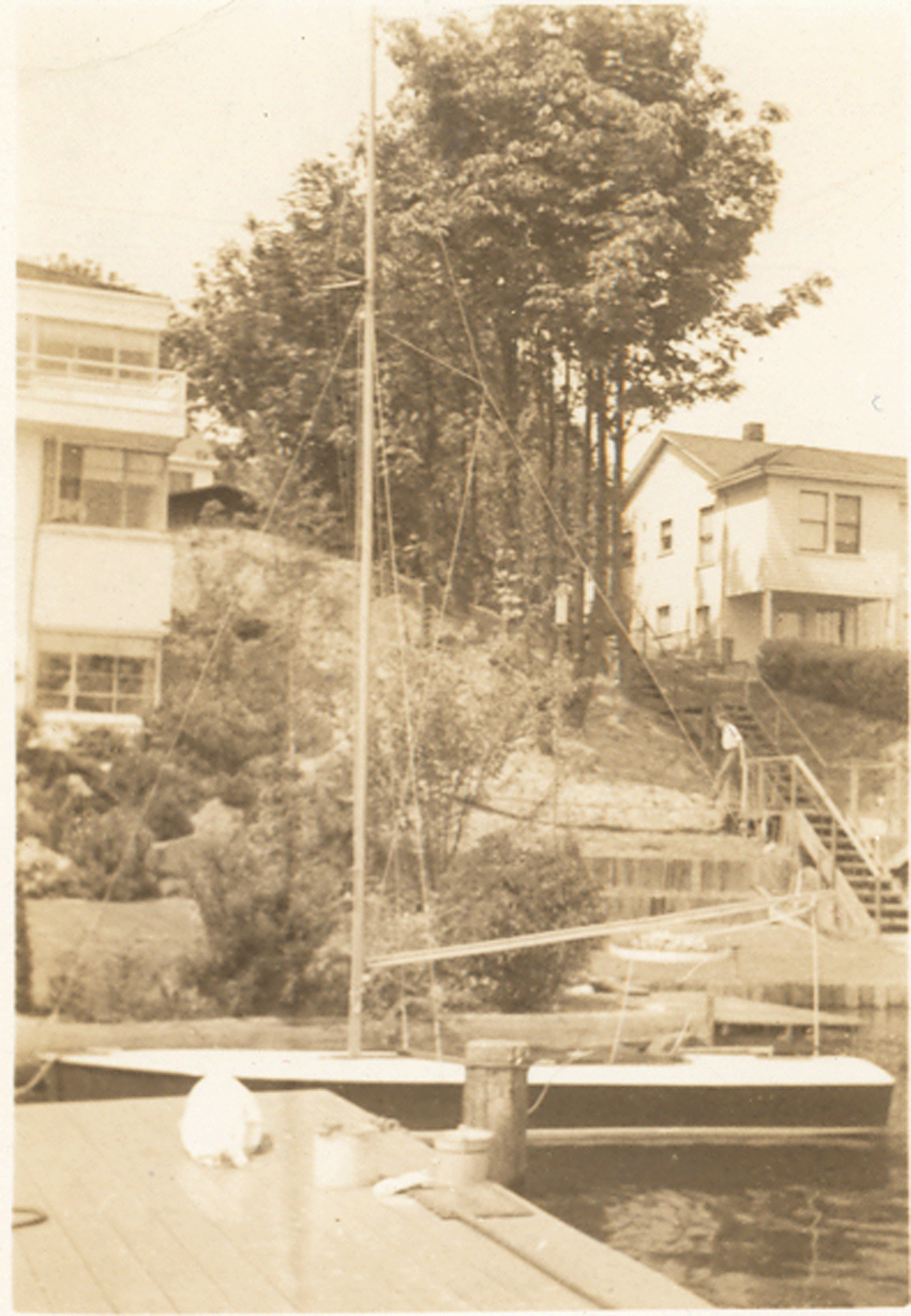 Evert's berth on Portage Bay, 1930s